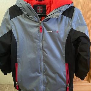 Boys Swiss Tech three-in-one jacket. Size 6-7